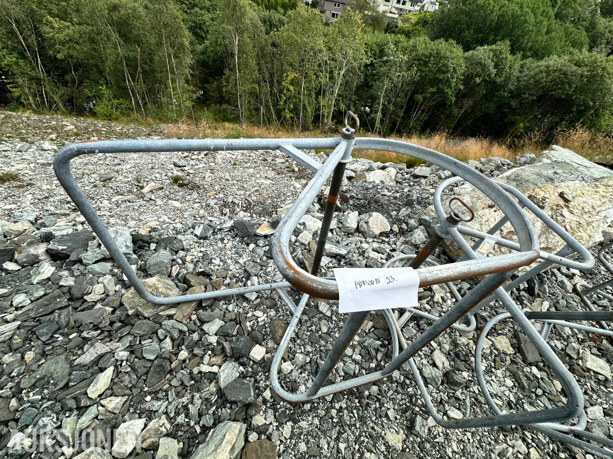 5 stk. galvaniserte løfte-/materialkurver – ulike størrelser