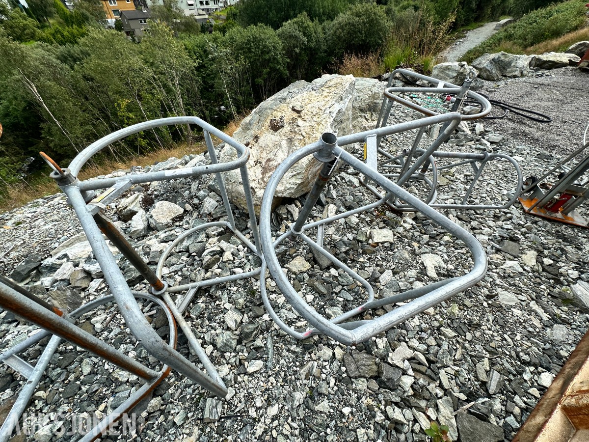 5 stk. galvaniserte løfte-/materialkurver – ulike størrelser