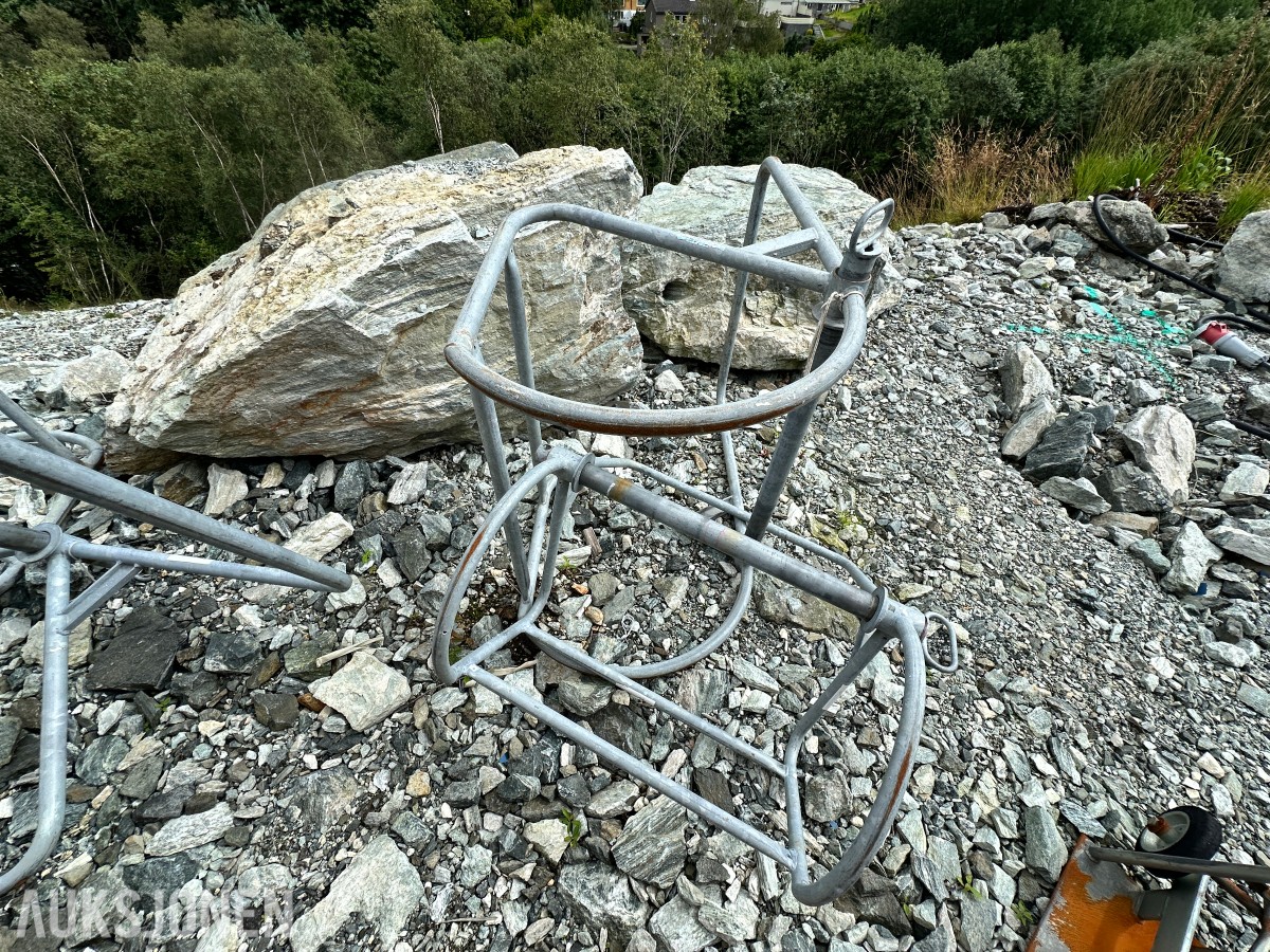 5 stk. galvaniserte løfte-/materialkurver – ulike størrelser