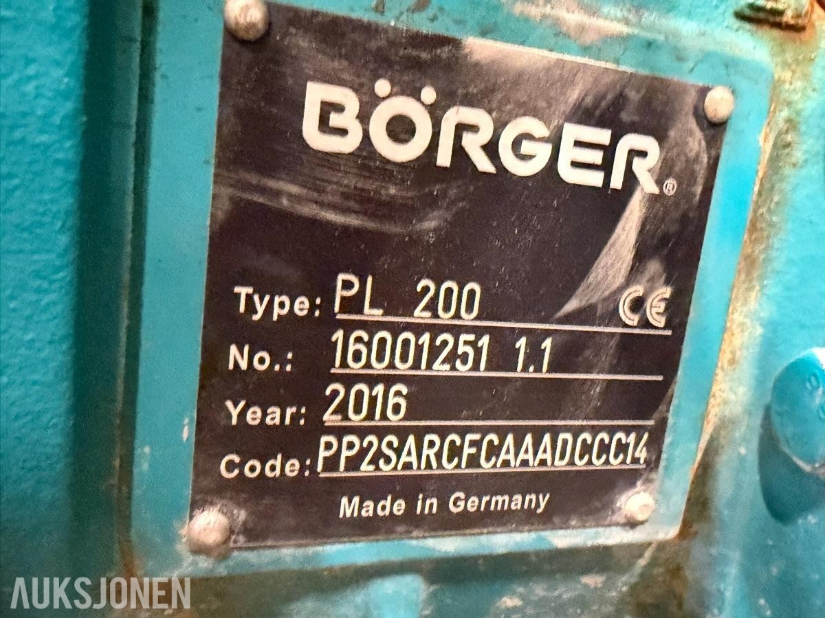 2016 Börger PL 200 pumpe med ekstra motor