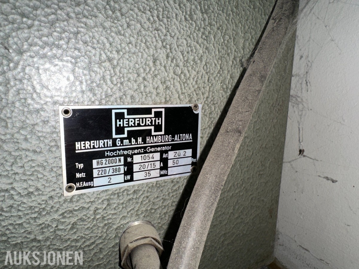 Herfurth HF-sveisemaskin | HG 2000 N høyfrekvensgenerator | Diverse sveiseelektroder