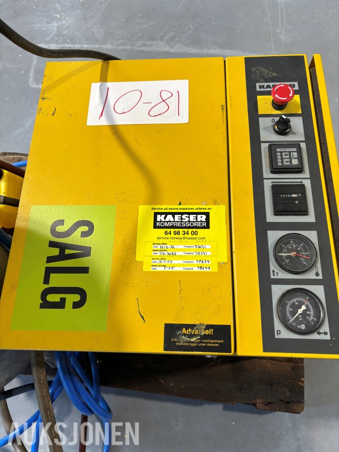 2002 Kaeser SX6 Kompressor m/tank selges som forevist