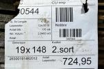 CU impregnert Dobbelfals Bordkledning - Rett med fuge - EP - Furu 19x148 - 724 meter