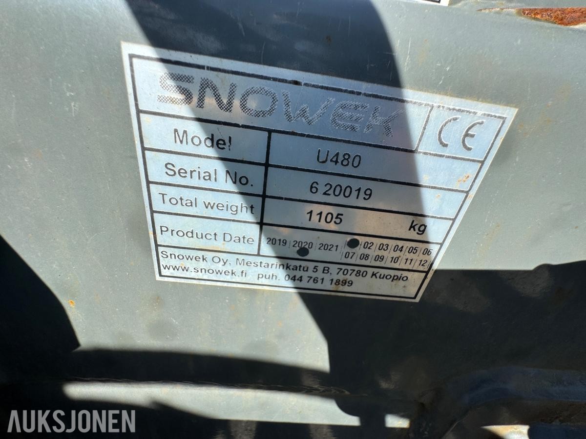 2020 Snowek U480 U-plog med BM feste / 4,8 meter