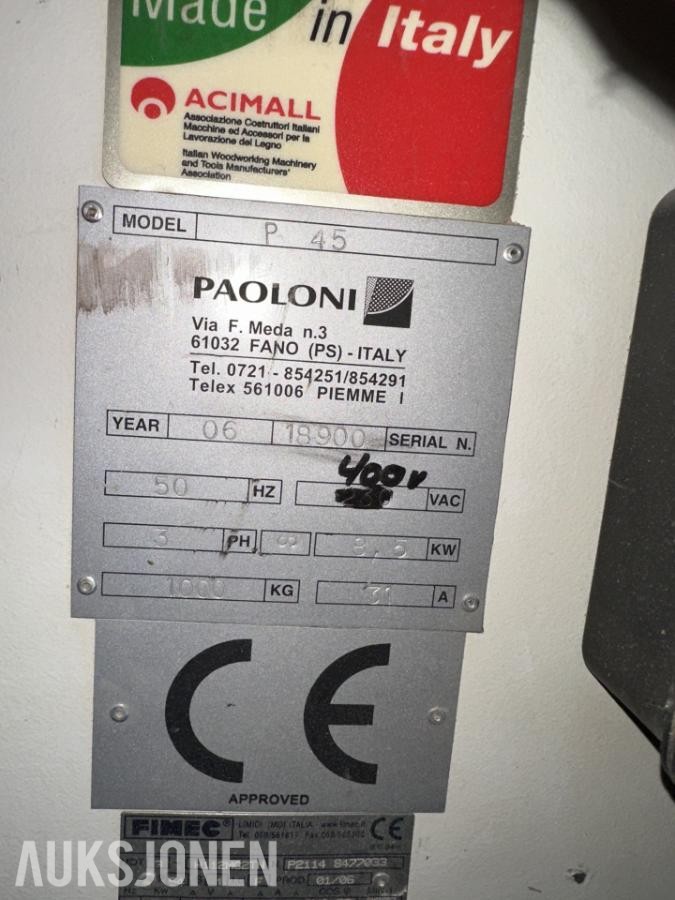 Paoloni P45 bordsag