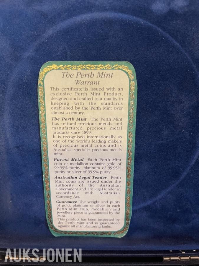 1996 The Australian Kookaburra , 1 kg rent sølv