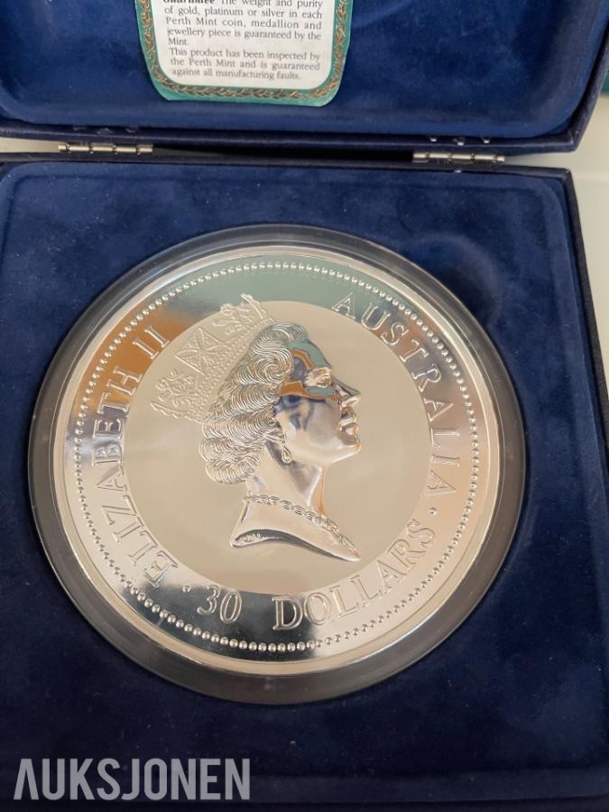 1996 The Australian Kookaburra , 1 kg rent sølv