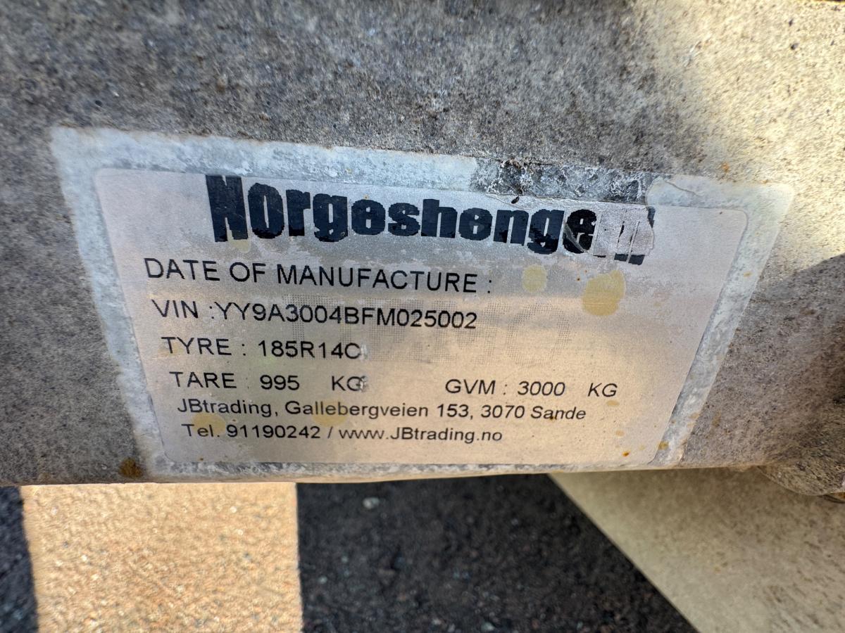 2016 Norgeshengern kappelhenger med ekstra plattform utvendig / 2 akslet