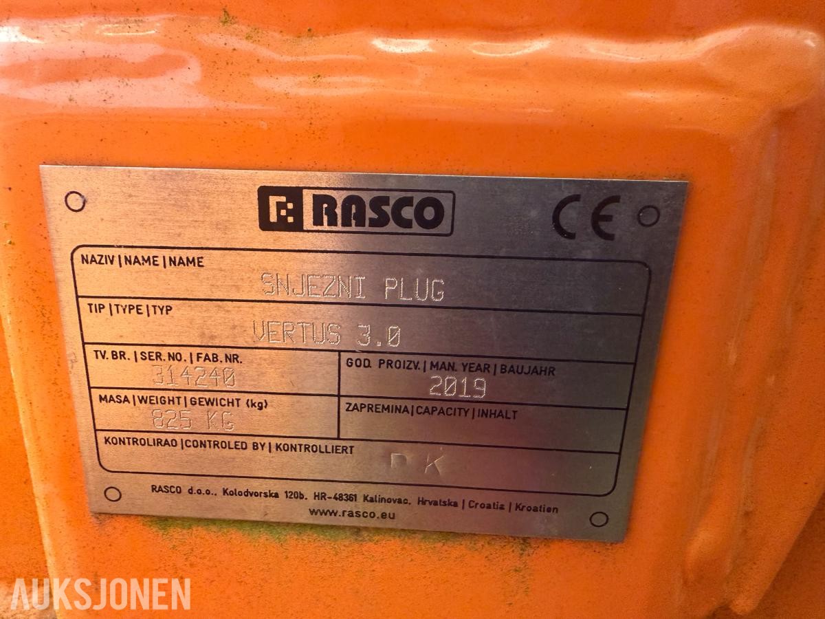 2019 RASCO Vertus vikeplog 3 meter - ingen minstepris