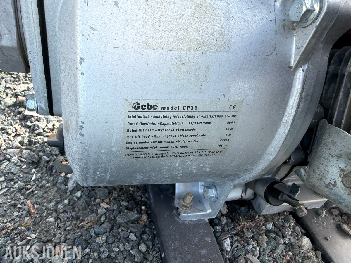 Gebe GP30 bensindrevet vannpumpe 3
