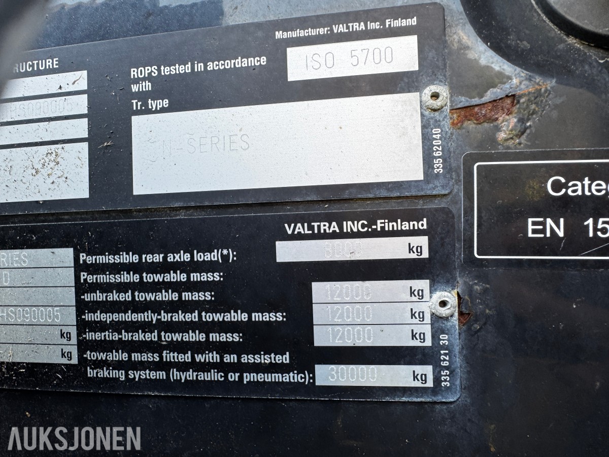 2017 Valtra N174 D - 166 hk - 50 km/t - Ålö frontlaster - EU godkjent til august 2028