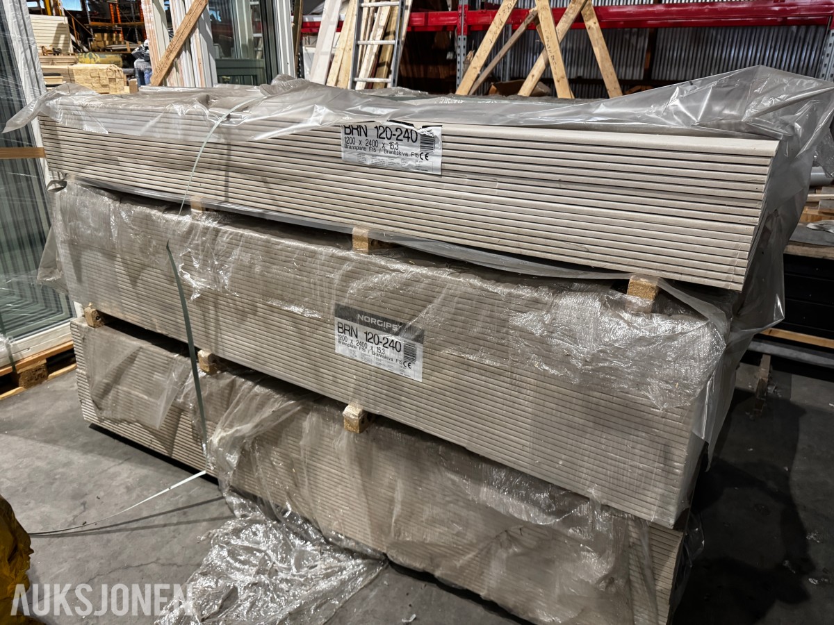 1 pakke Norgips brannplate 15,3x1200x2400 mm