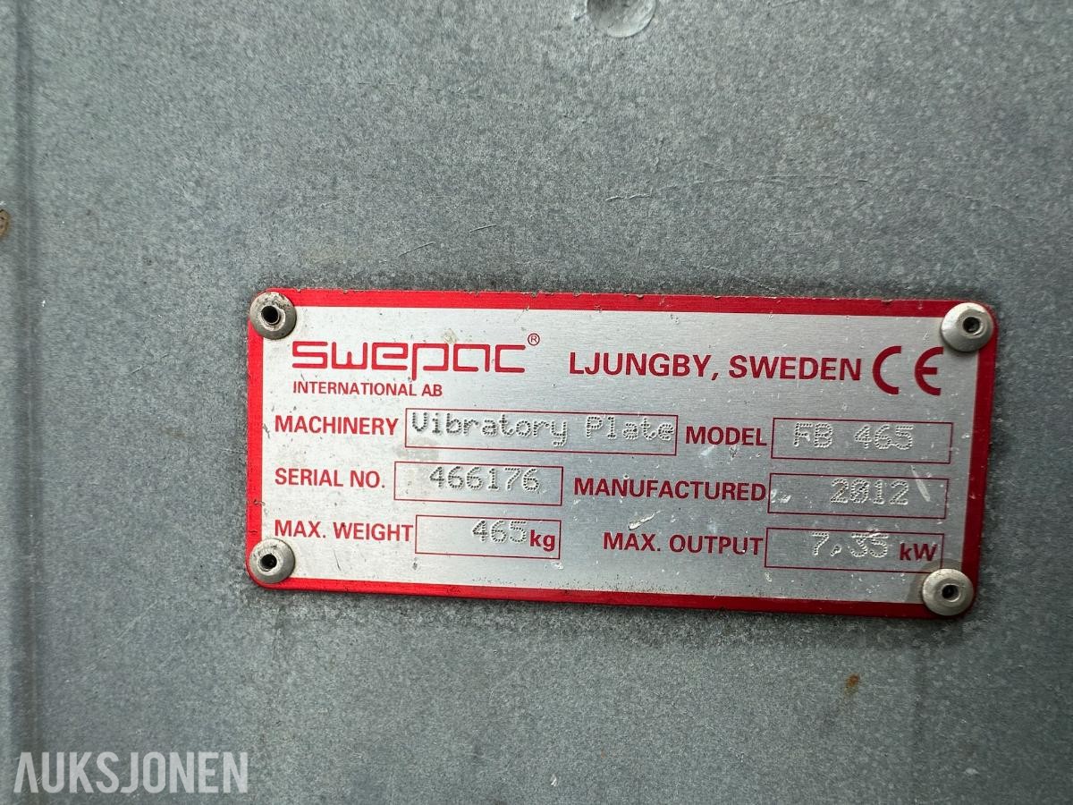 2012 Vibroplate - Swepack FB 465