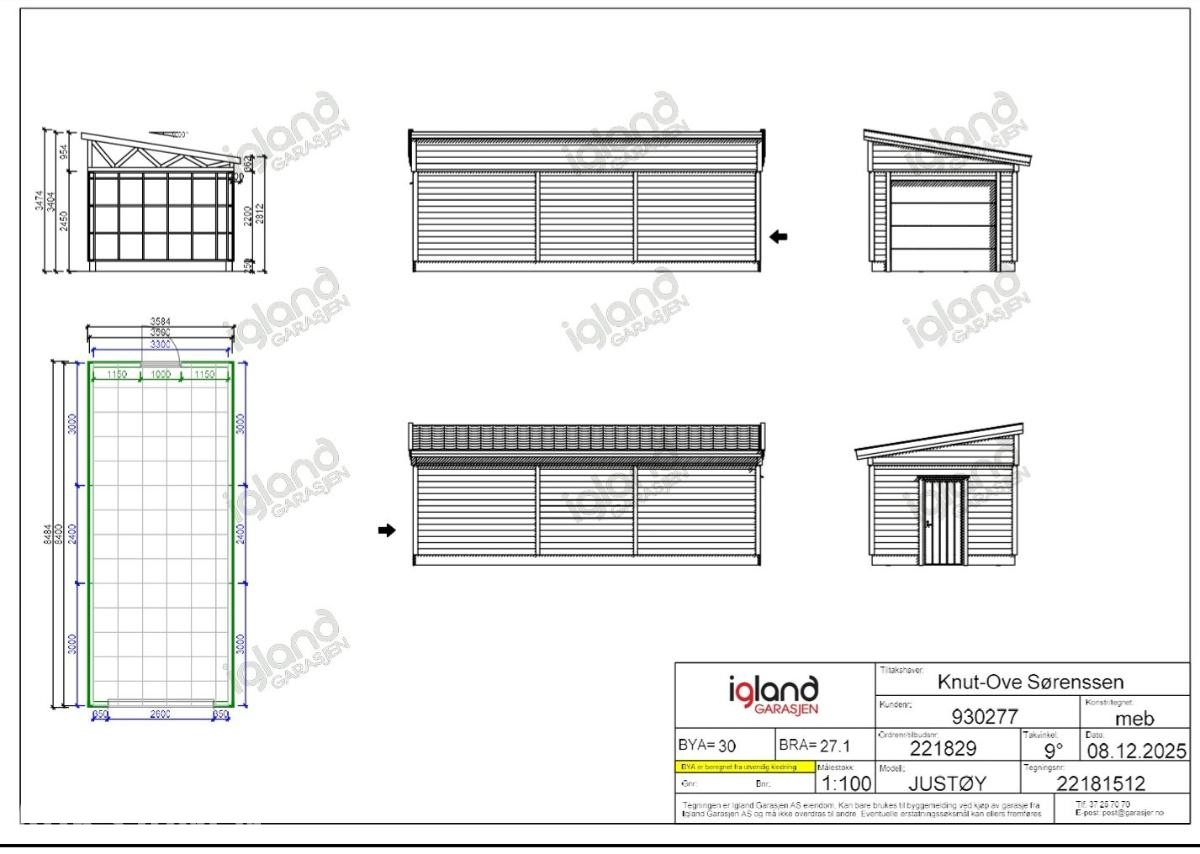 2026 Igland garasje Justøy 840x350 Byggesett