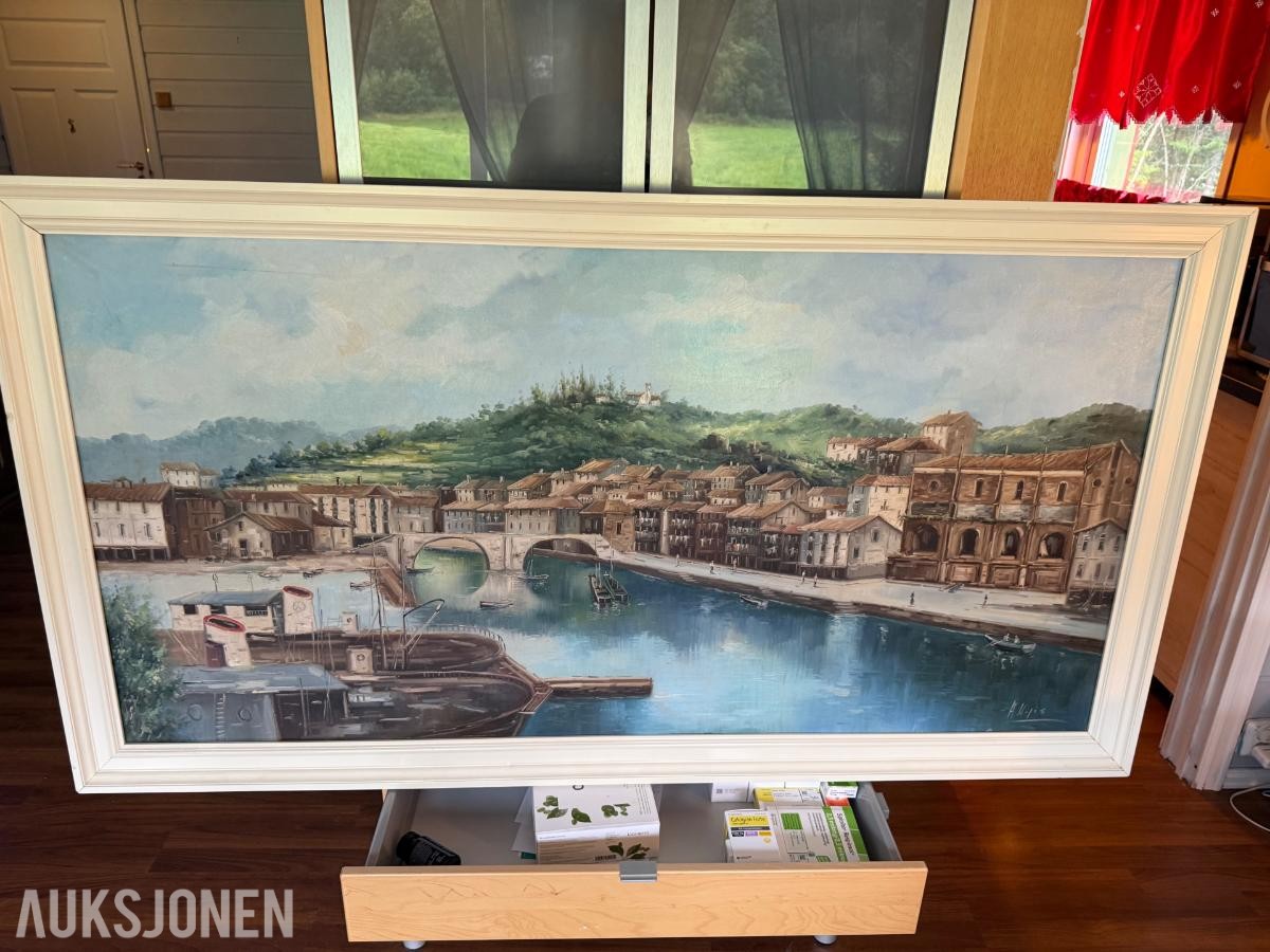 Signert maleri, 162,8 cm x 87,5 cm