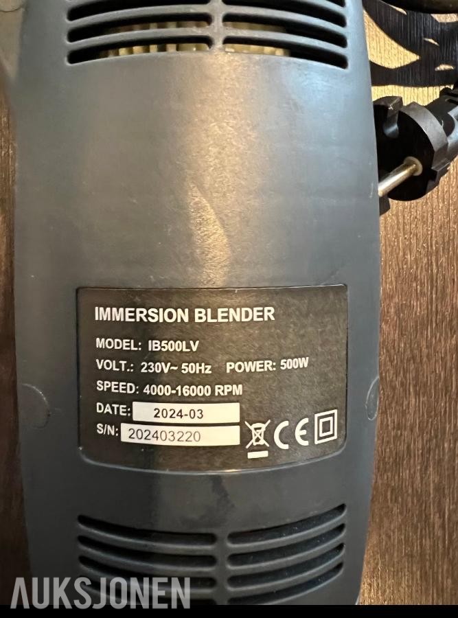 2024 Immersion Blender IB500LV stavmikser 500W grå