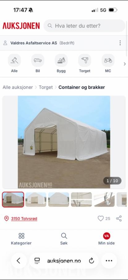 2024 Lagertelt 12,2M/L x 9,15M/B x 6,1M/H-111M