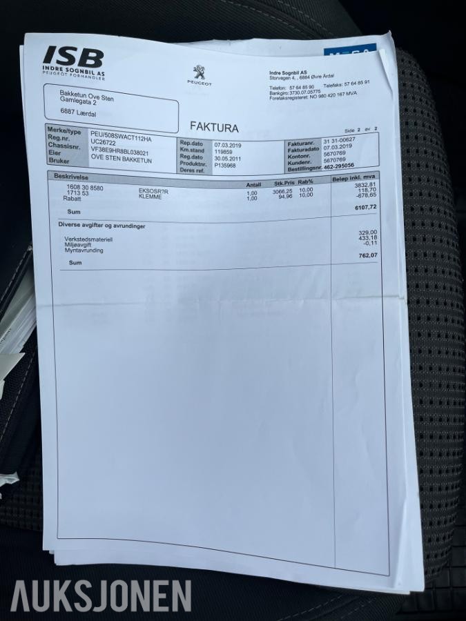 2011 Peugeot  508 1.6 111hk  automat s+v dekk eu ok 02.2027