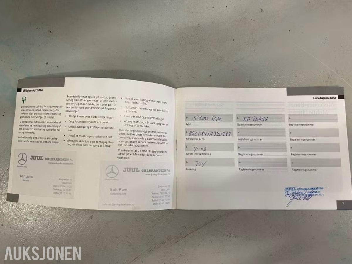 2003 Mercedes-Benz S 500 5.0 V8 306HK 4MATIC Cruisekontroll, Kupevarmer