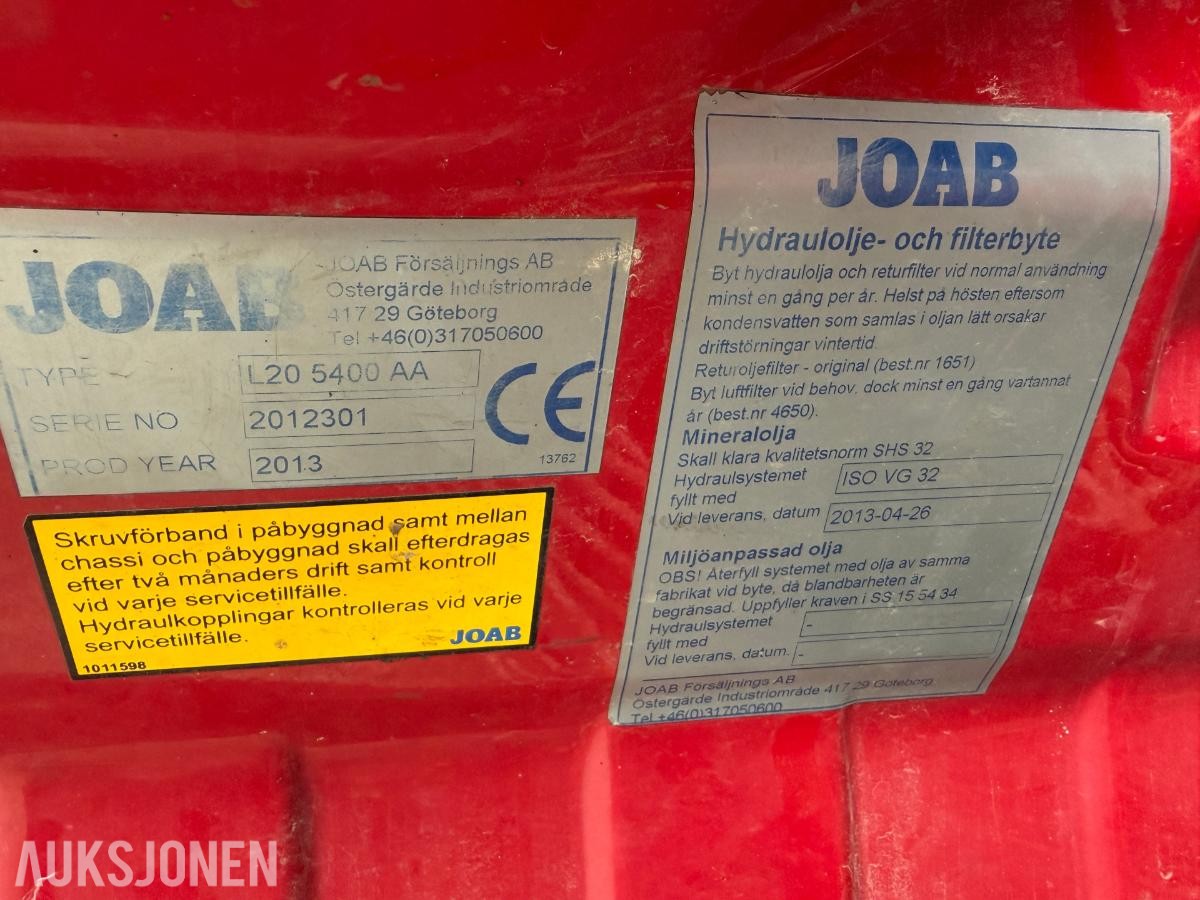 2013 Scania R-serie m/20Tonns Joab Krok og Tandem
