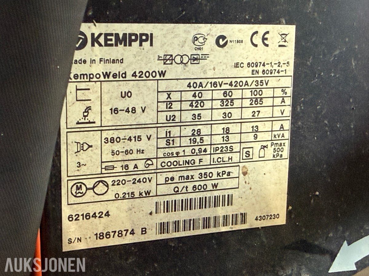 Kemppi KempoWeld 4200W MIG/MAG sveiseapparat med Wire 400 trådmater
