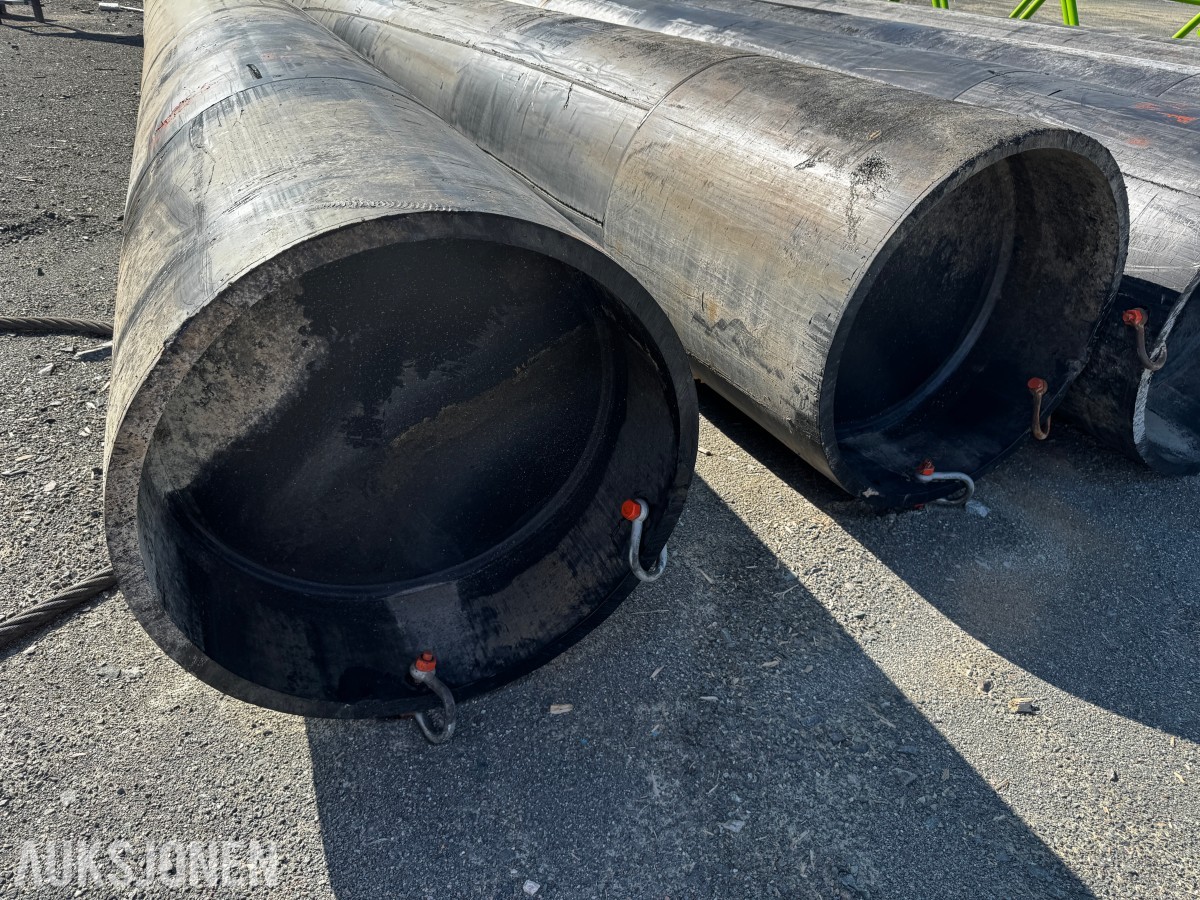 2 stk PE flyteelementer Ø900mm med 9,50 m lengde