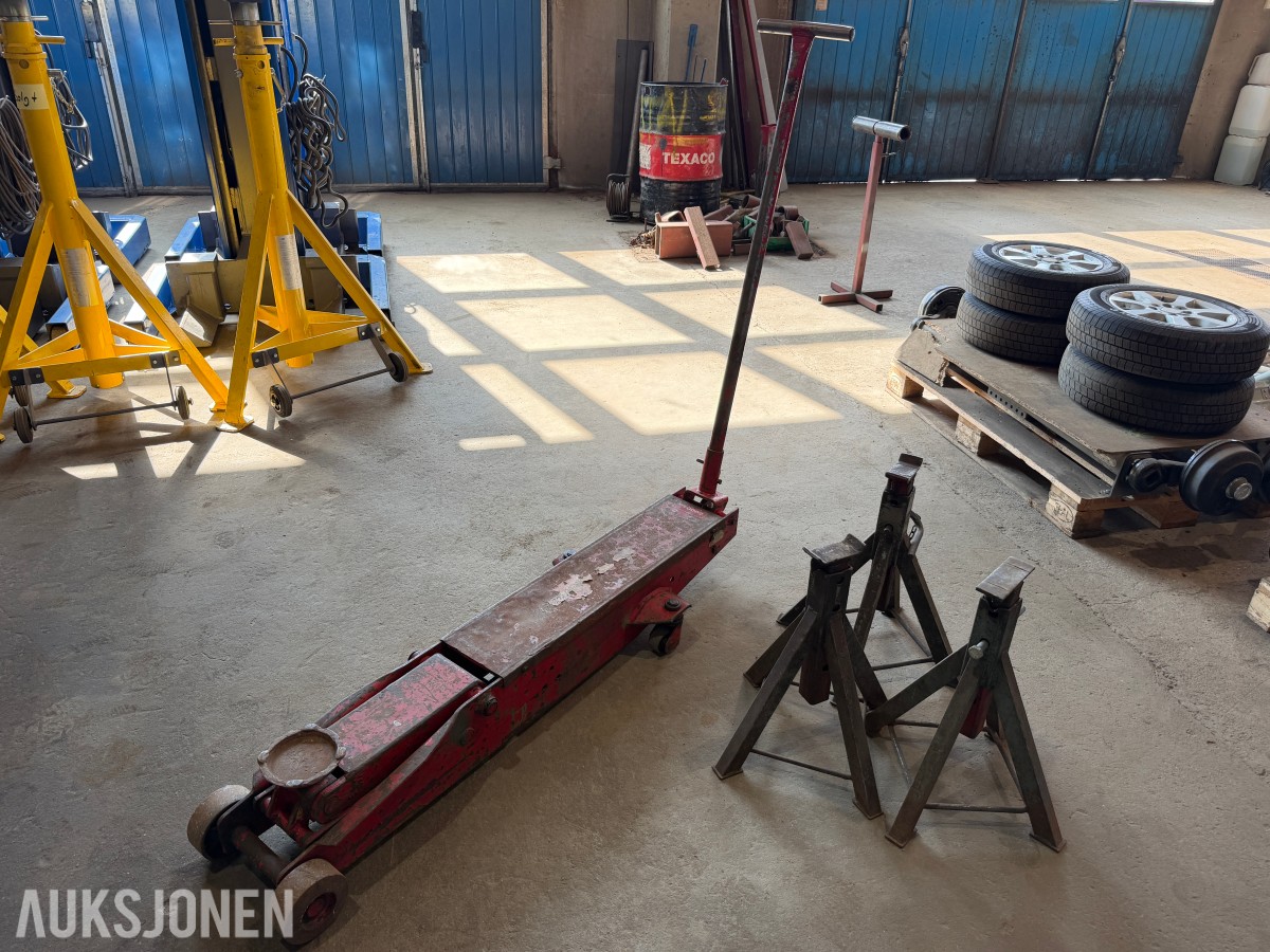 Würth garasjejekk 6000kg og 3 stk. støttebukker