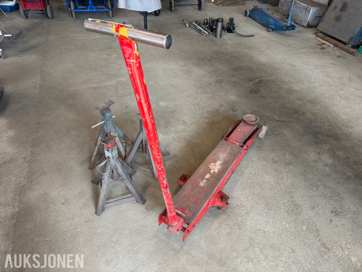 Würth garasjejekk 6000kg og 3 stk. støttebukker