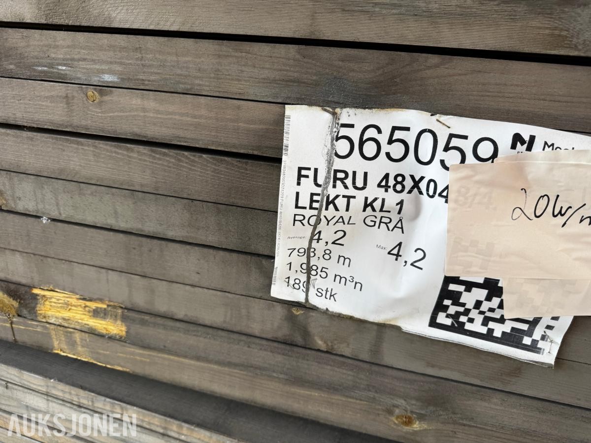 1 pakke impregnert furu lekt 48x48 mm