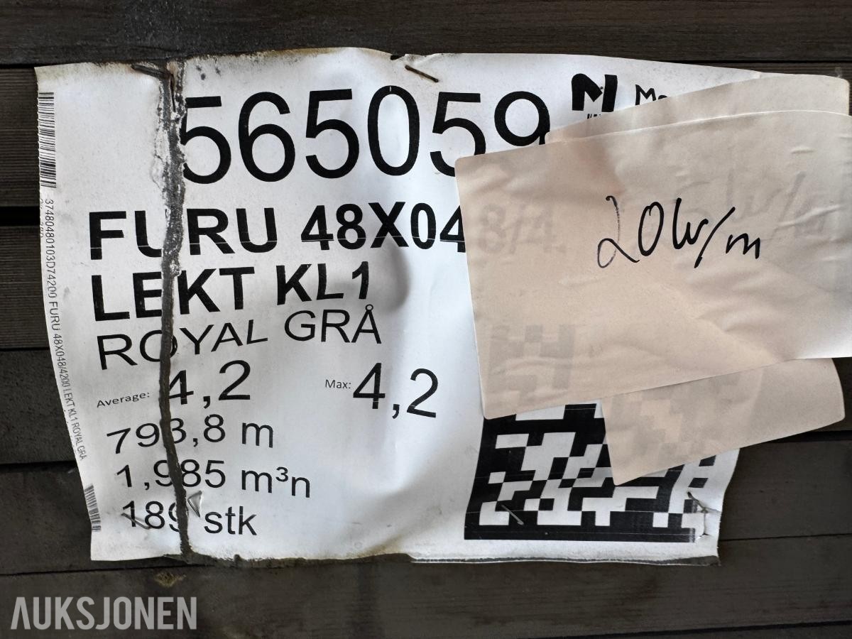 1 pakke impregnert furu lekt 48x48 mm