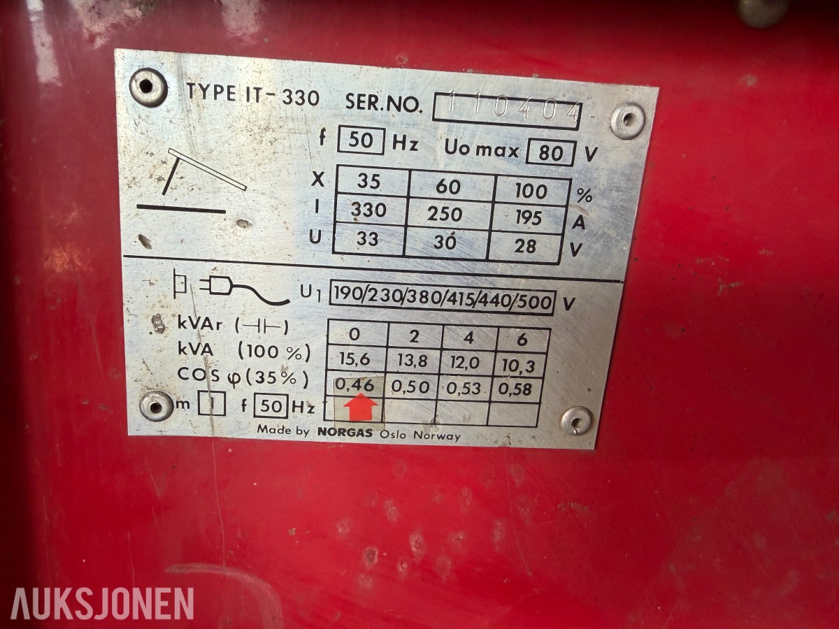 Lincoln Norweld IT 330 elektrodesveiseapparat / pinnesveiseapparat – 330 A