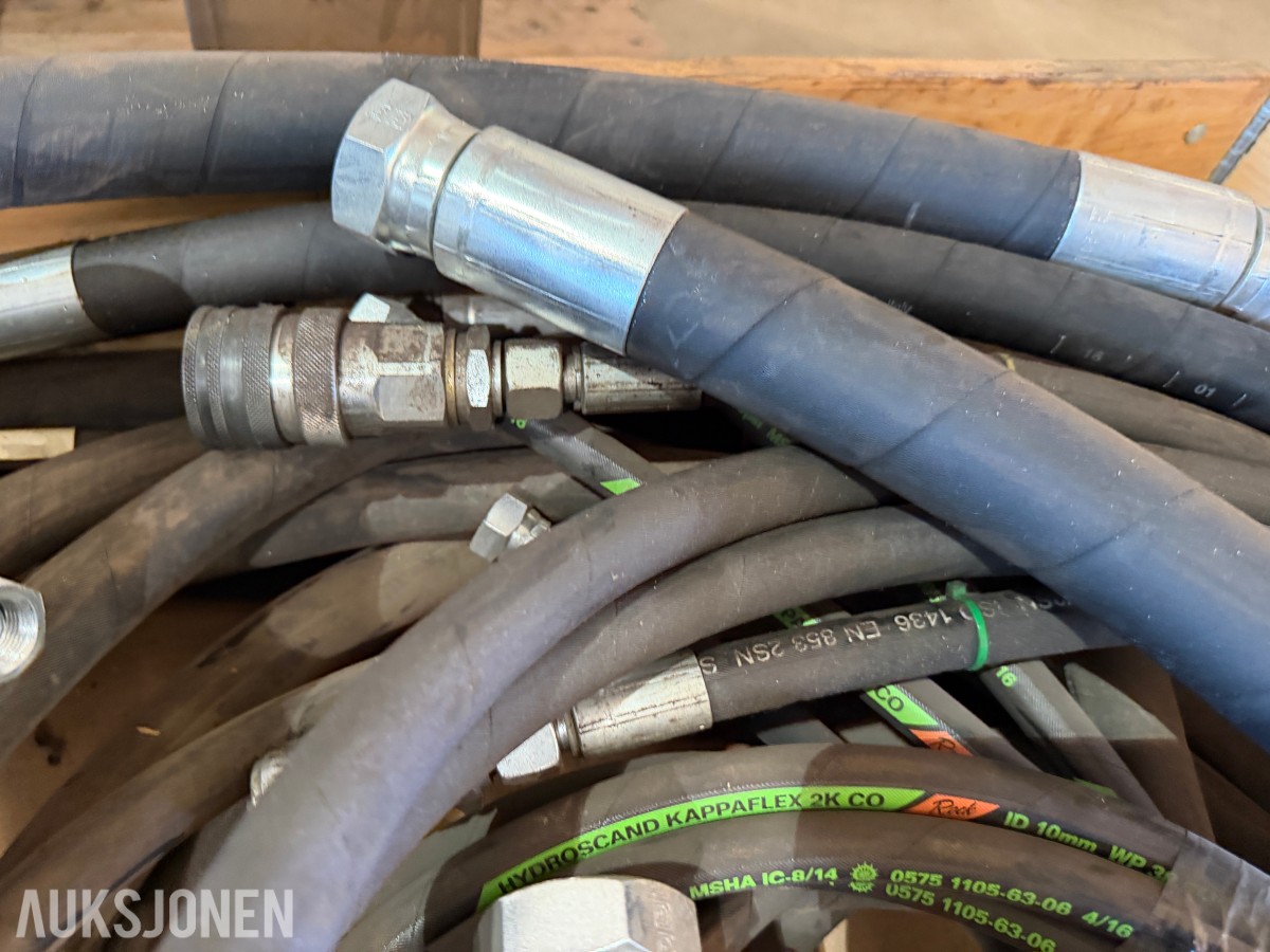 Lott med diverse hydraulikkslanger 1/4