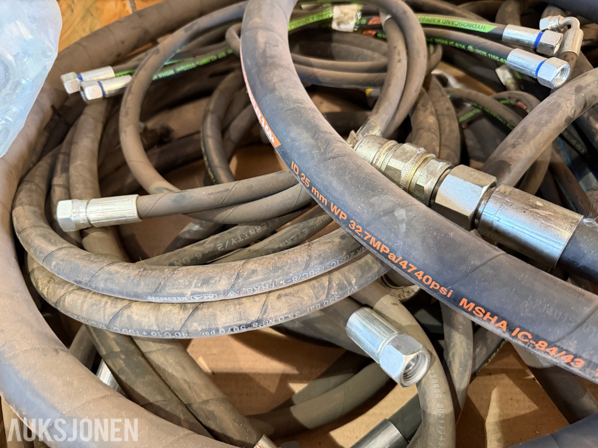 Lott med diverse hydraulikkslanger 1/4