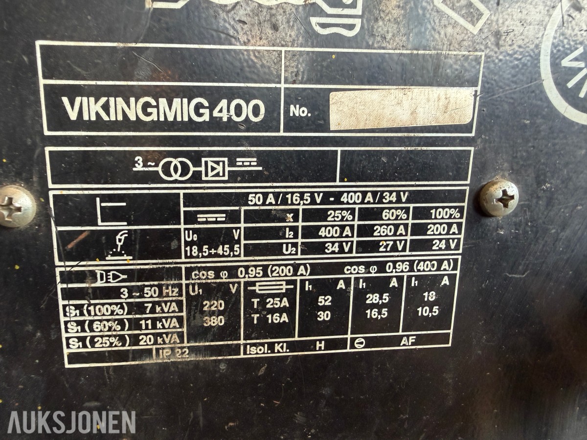 Lincoln Norweld Vikingmig 400 MIG-sveiseapparat med separat trådmater
