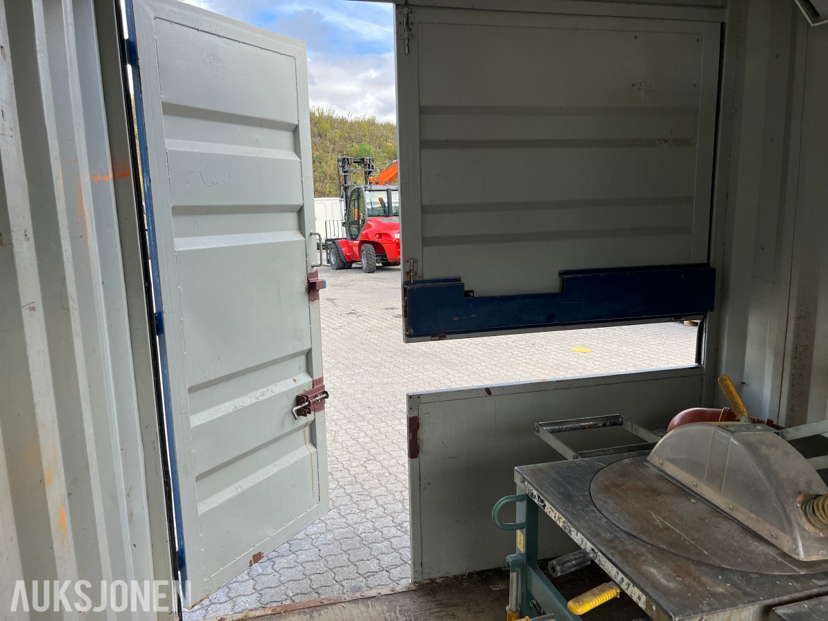 15 fot sagcontainer med Ernex gjerdesag
