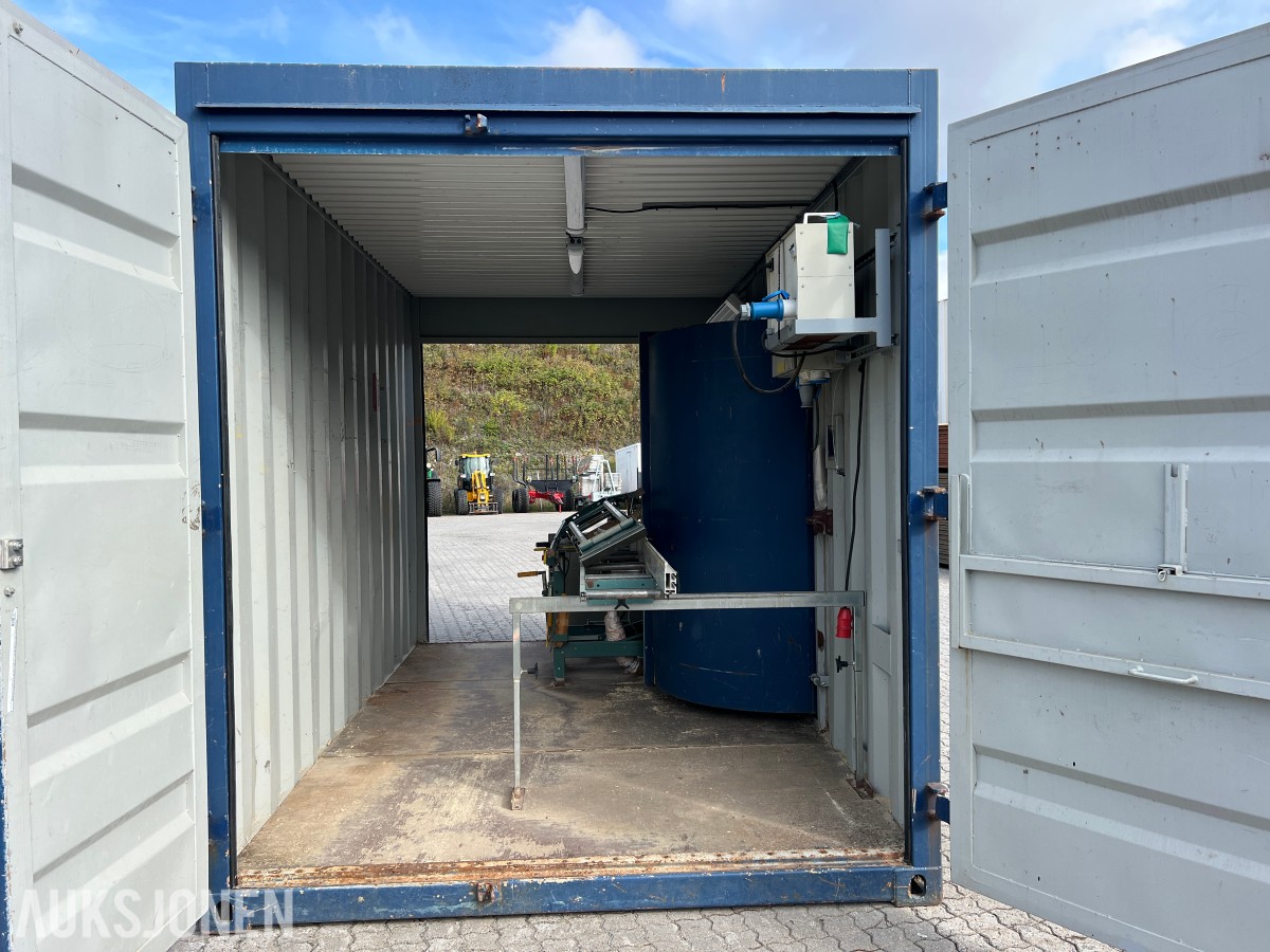 15 fot sagcontainer med Ernex gjerdesag