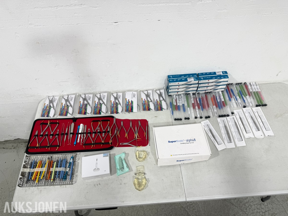 Stort parti Dental- og ortodontiinstrumenter – MEDESY, MedixDent, Elite Dental og SuperEndo