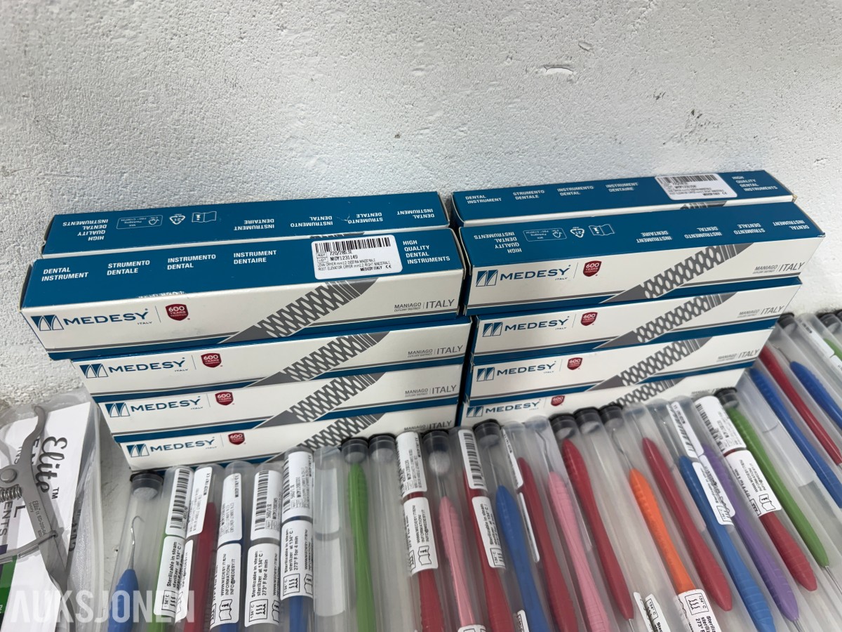 Stort parti Dental- og ortodontiinstrumenter – MEDESY, MedixDent, Elite Dental og SuperEndo