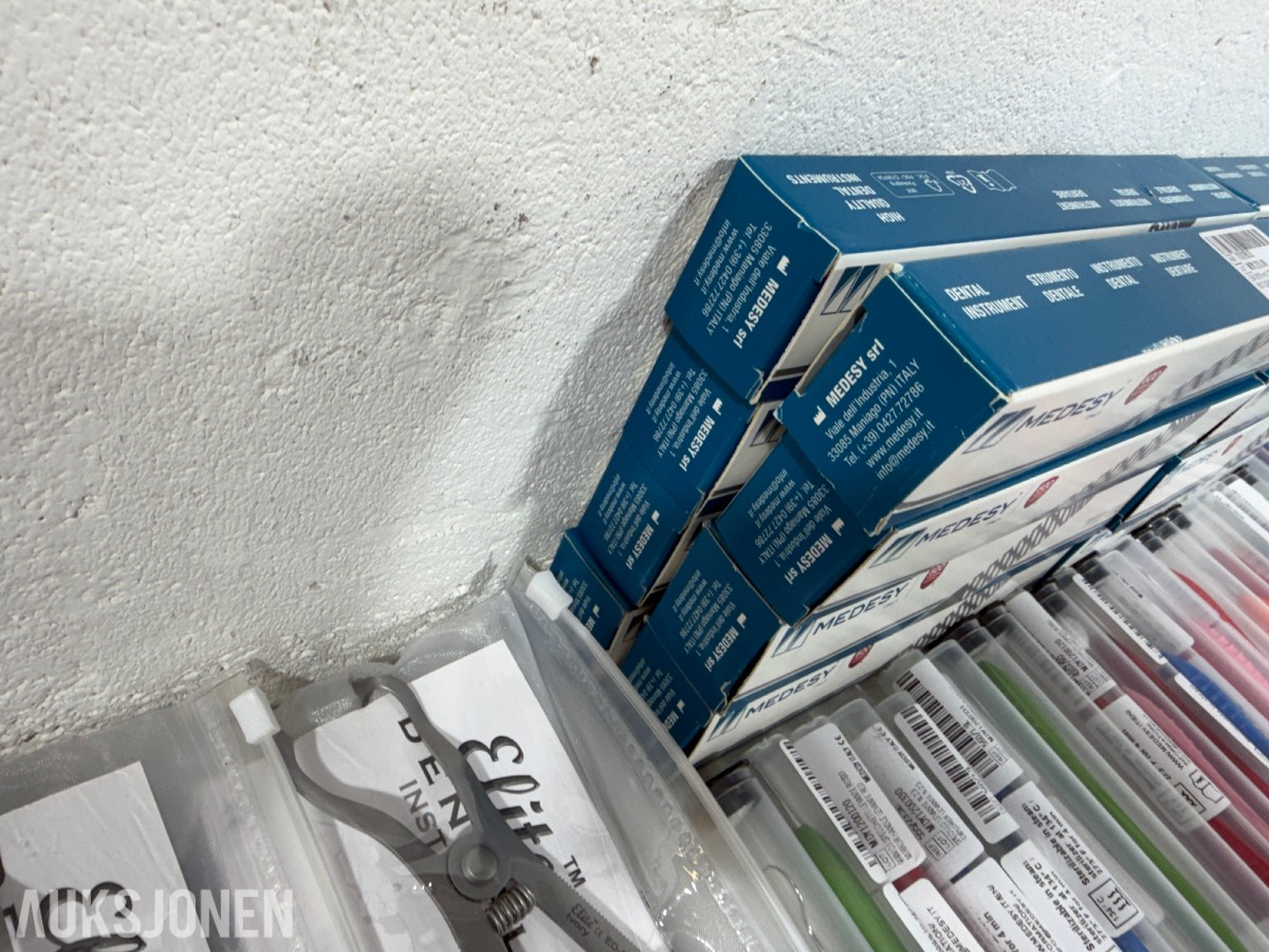 Stort parti Dental- og ortodontiinstrumenter – MEDESY, MedixDent, Elite Dental og SuperEndo
