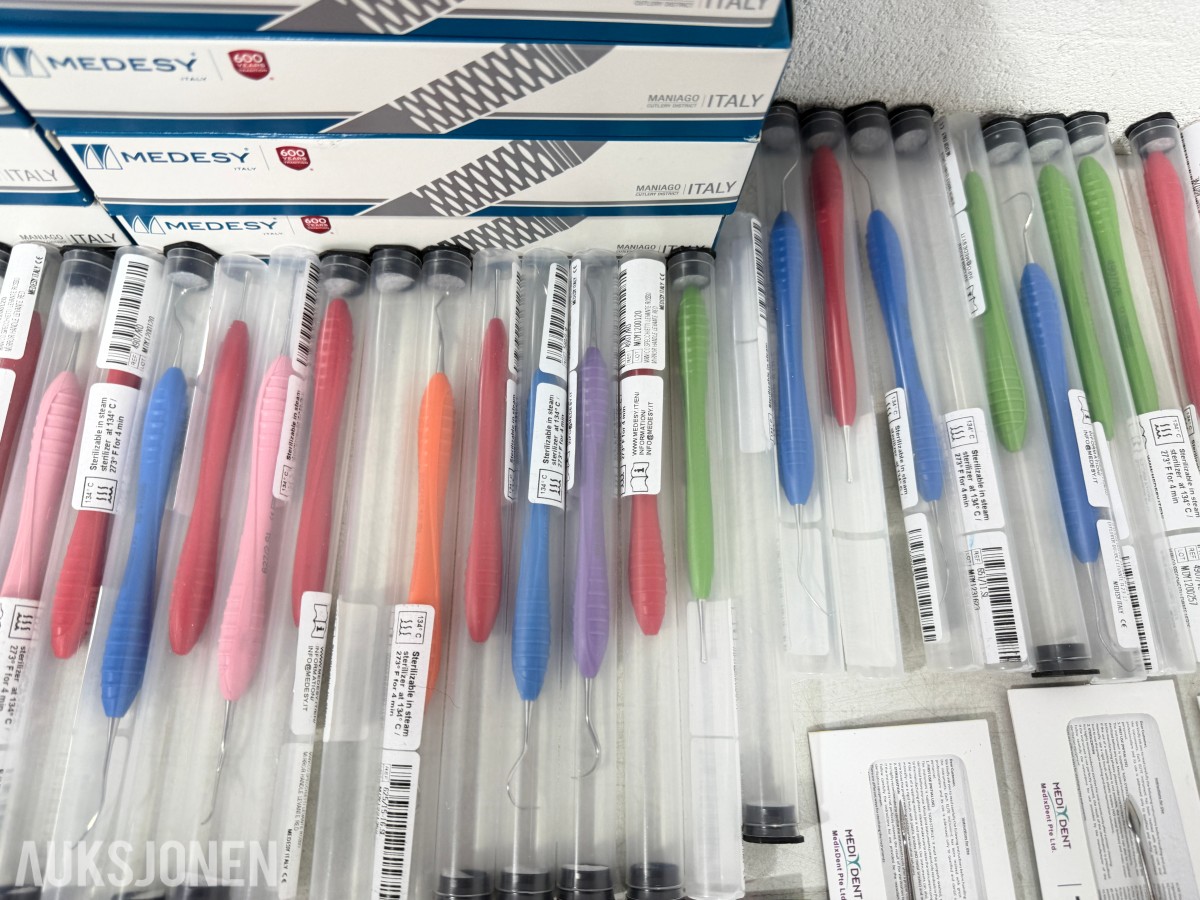 Stort parti Dental- og ortodontiinstrumenter – MEDESY, MedixDent, Elite Dental og SuperEndo