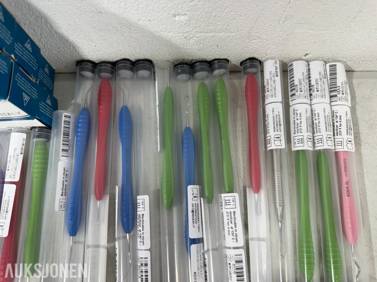 Stort parti Dental- og ortodontiinstrumenter – MEDESY, MedixDent, Elite Dental og SuperEndo