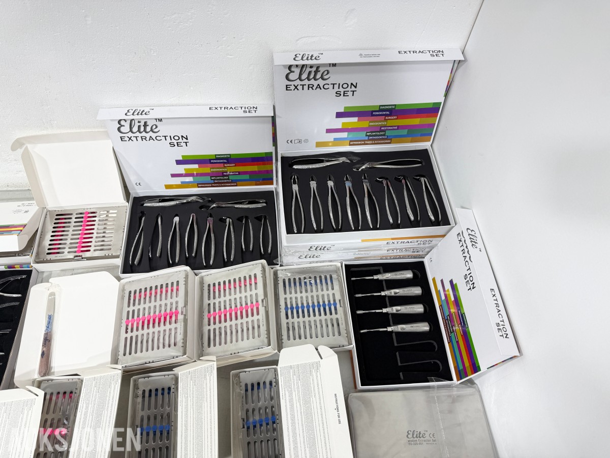 Stort parti MedixDent Elite dentalinstrumenter og ekstraksjonssett