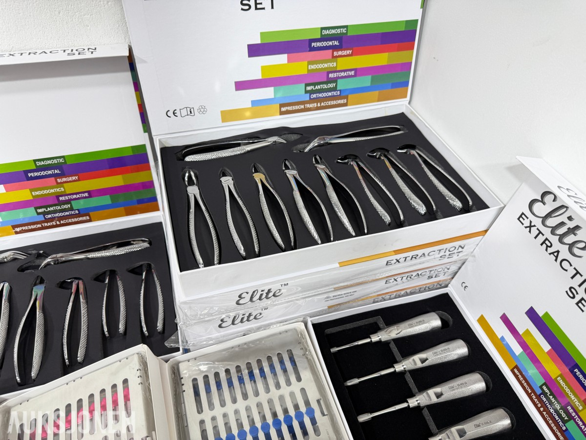 Stort parti MedixDent Elite dentalinstrumenter og ekstraksjonssett