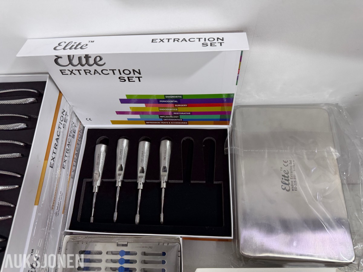 Stort parti MedixDent Elite dentalinstrumenter og ekstraksjonssett