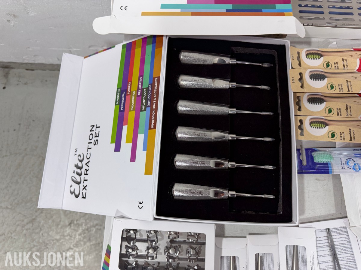Stort parti MedixDent Elite dentalinstrumenter og ekstraksjonssett