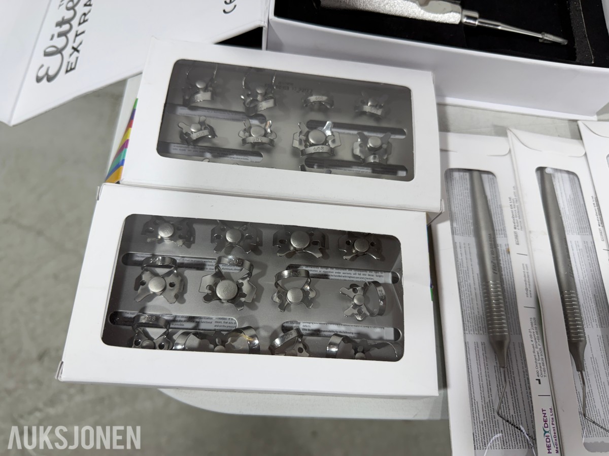 Stort parti MedixDent Elite dentalinstrumenter og ekstraksjonssett