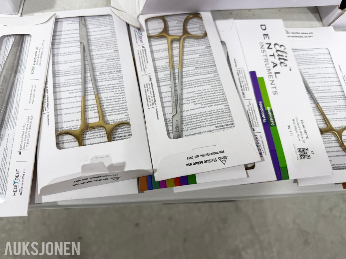 Stort parti MedixDent Elite dentalinstrumenter og ekstraksjonssett