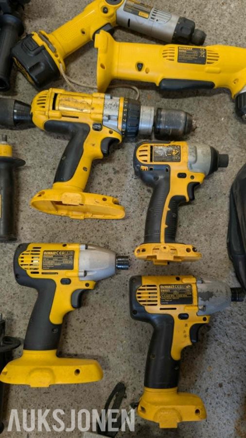 Stor samling med verktøy - dewalt, paslode, fine, +++
