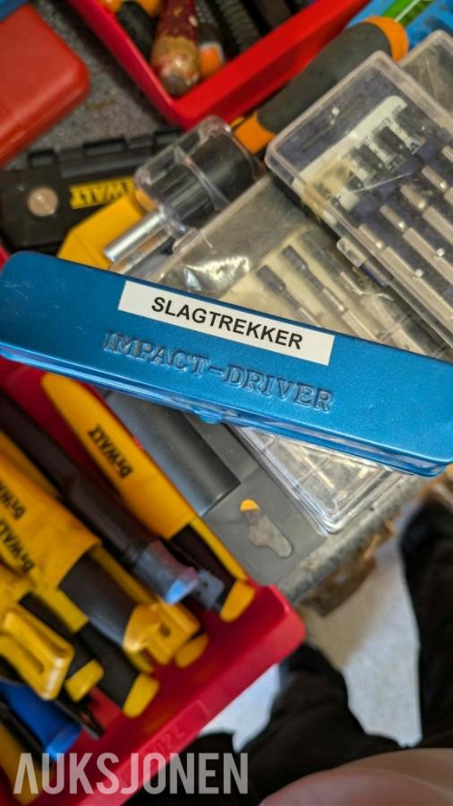 Stor samling med verktøy - dewalt, paslode, fine, +++