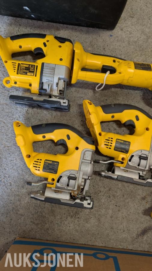 Stor samling med verktøy - dewalt, paslode, fine, +++